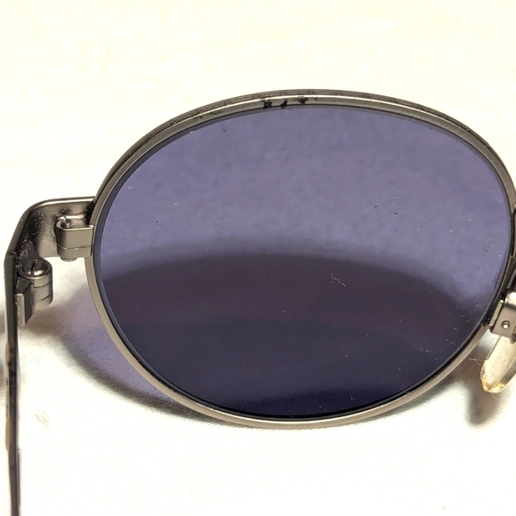 Vintage Emporia Armani Sunglasses Silver Frame Gold Logo and Case - Picture 6 of 14
